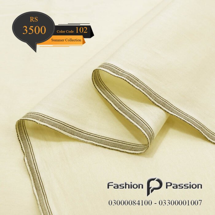 Kamalia Khaddar Summer Elite 102 unstitched fabric with elegant summer design.