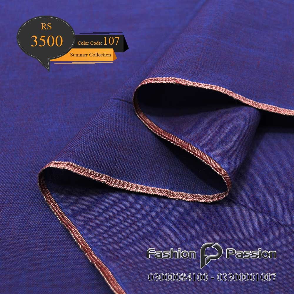 Kamalia Khaddar Summer Elite 107 unstitched fabric with elegant summer design.