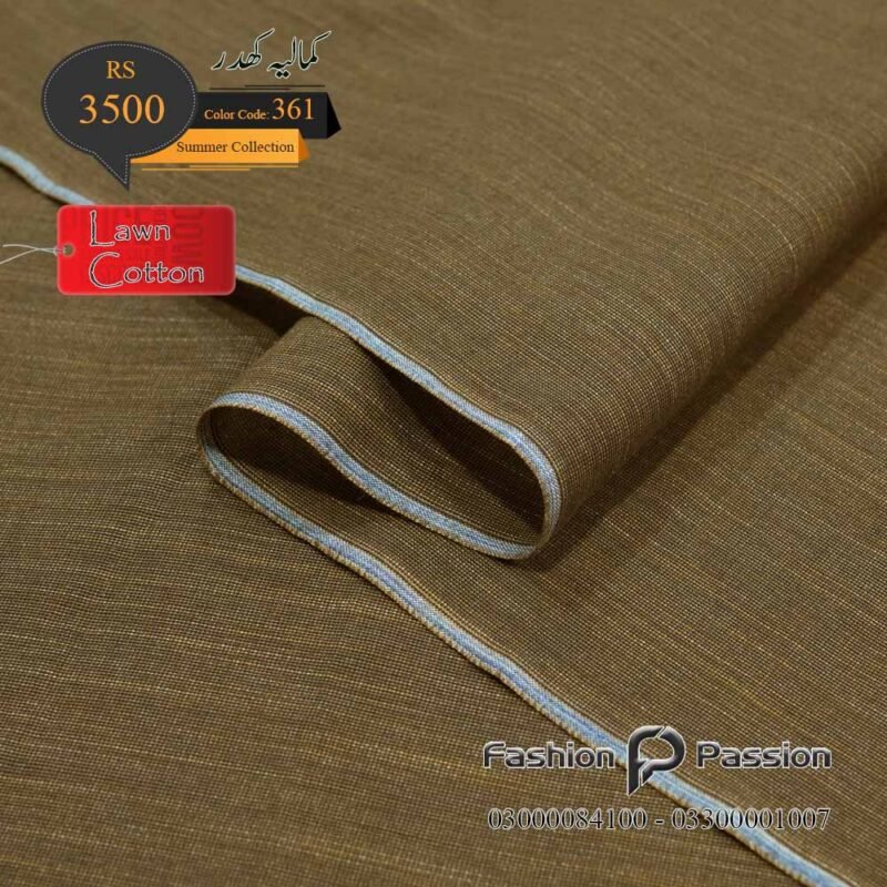 Kamalia Khaddar Summer Lawn 361 – lightweight kamalia khaddar, 100% cotton, breathable summer lawn fabric
