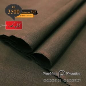 Kamalia Khaddar Winter Elite 507 unstitched fabric with fine winter weave.