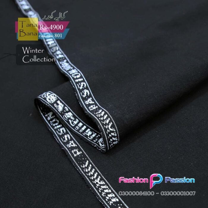 “Kamalia Khaddar Tana Bana 801 premium fabric with fine weave, elegant texture, and traditional craftsmanship”