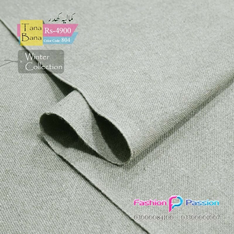 Kamalia Khaddar Tana Bana 804 premium fabric with fine weave, soft texture, and elegant traditional design