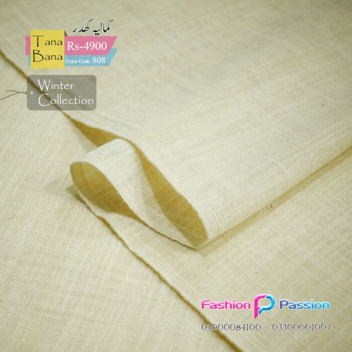 Kamalia Khaddar Tana Bana 808 – Heavy Winter Kamalia Khaddar (180–200 GSM), 100% Cotton – fabric close-up