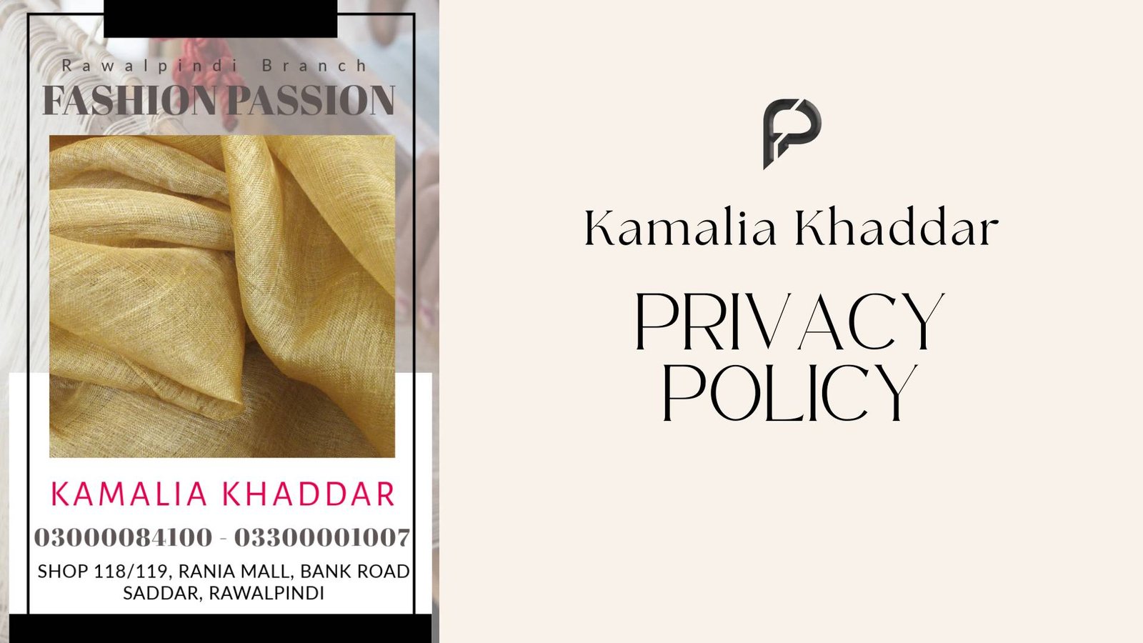 Privacy Policy Kamalia Khaddar – Data Protection and Safe Shopping
